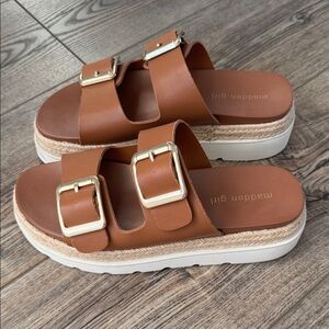 Madden Girl NEW Brown Double Buckle Sandals